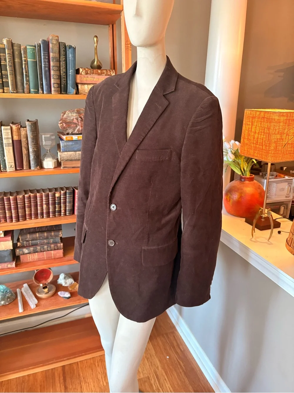 H&M Dark Brown Corduroy Blazer - Two-Button Sport Coat